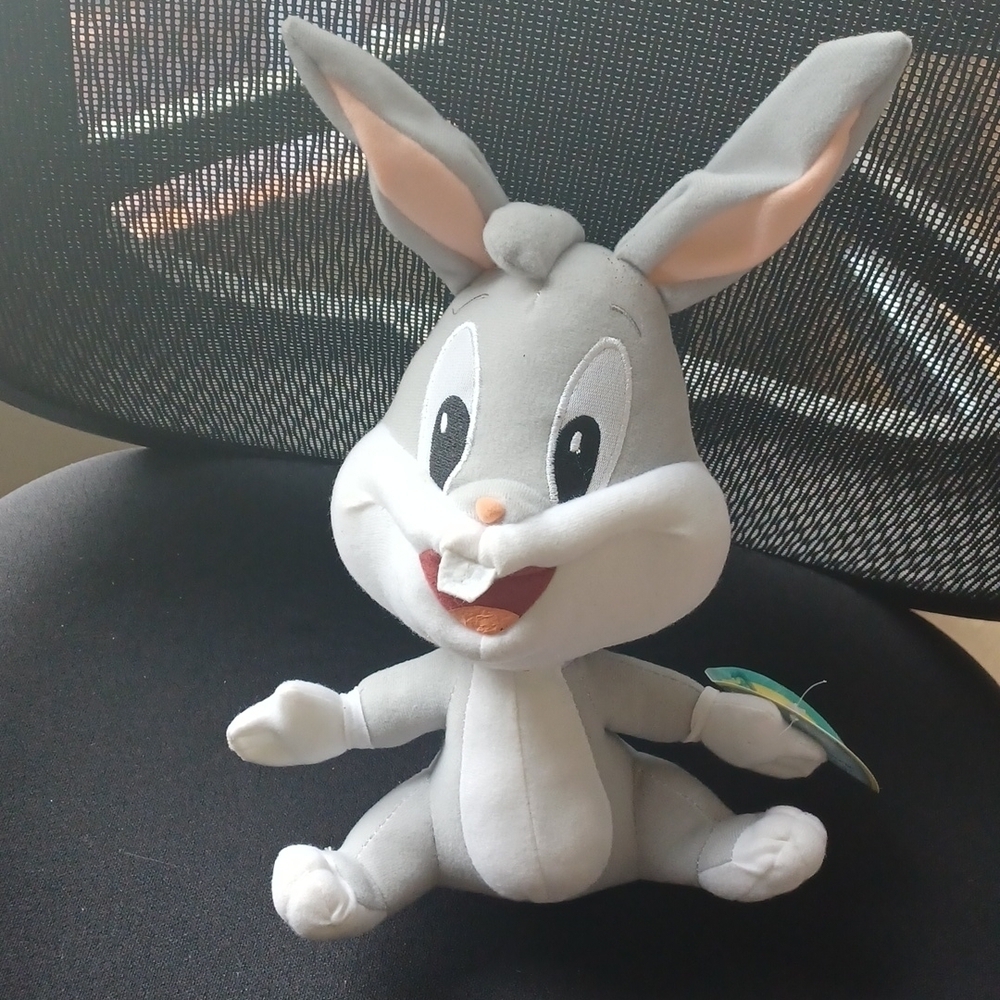 Toy Factory 10" Baby Bugs Bunny, gray & white with Pink Ears Toy